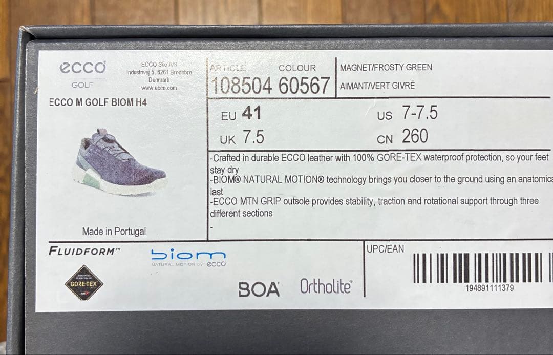 新品激安　なんと40%引　ECCO ゴルフシューズ BOA