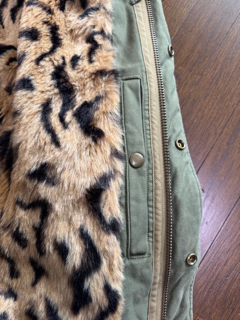 ワコマリア モッズコート レオパード ボア L コヨーテファー
