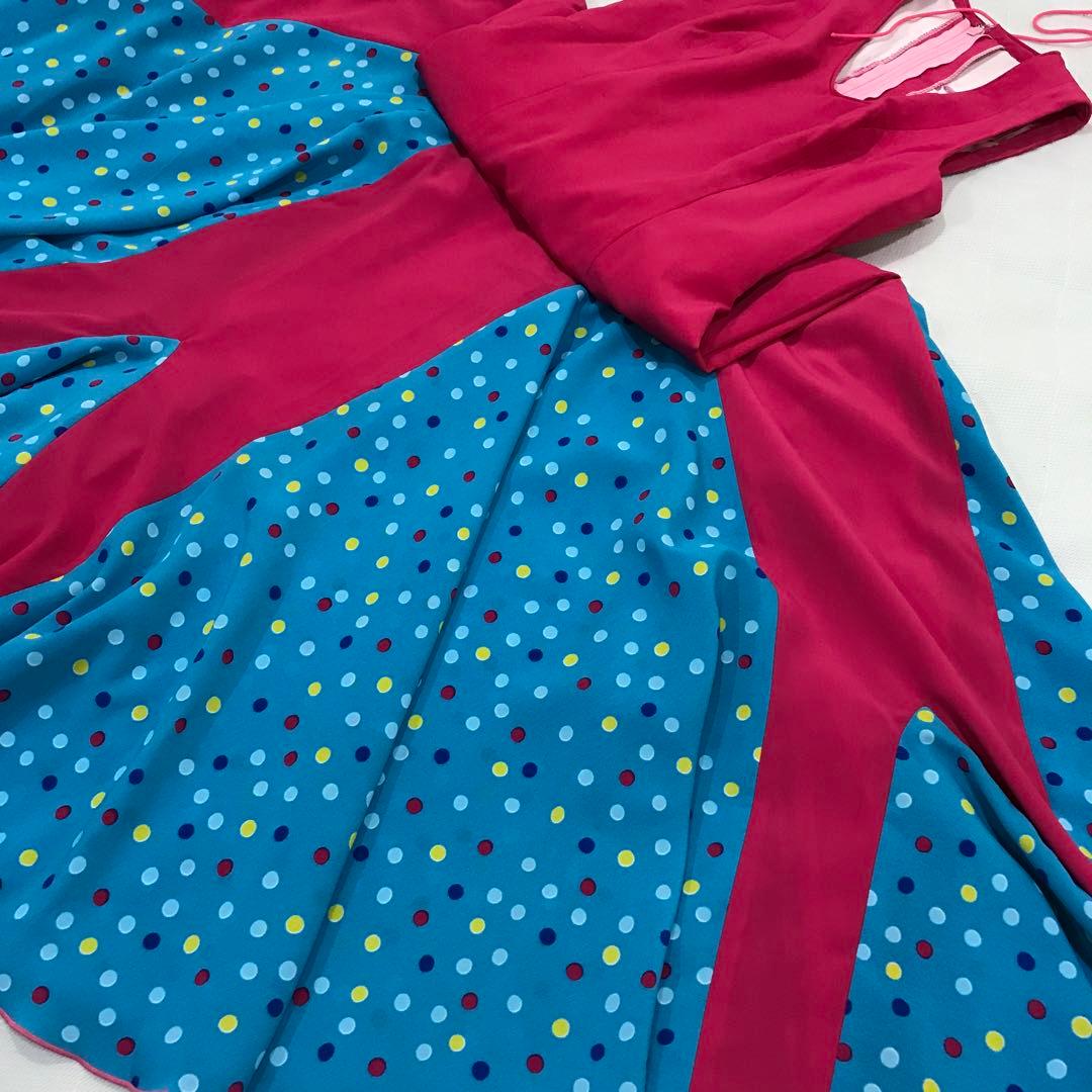 フラメンコ衣装 豪華 水玉 CANELA PURA ロングドレス スペイン