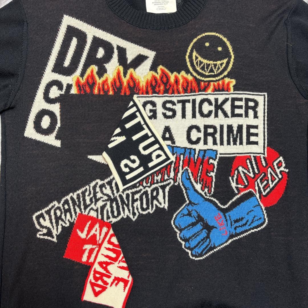 トップス doublet Stickers Pattern Jacquard Knit M