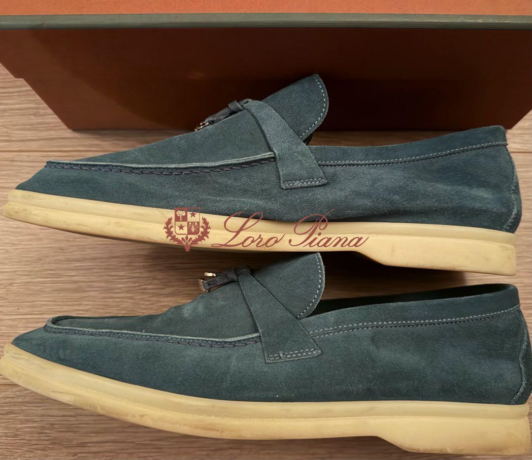 ロロピアーナ サマーチャームウォーク モカシン ブルー38美品