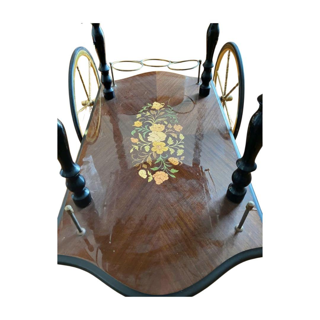 イタリア製 　キッチンワゴン　ワゴンテーブル　ワインラック3本可能