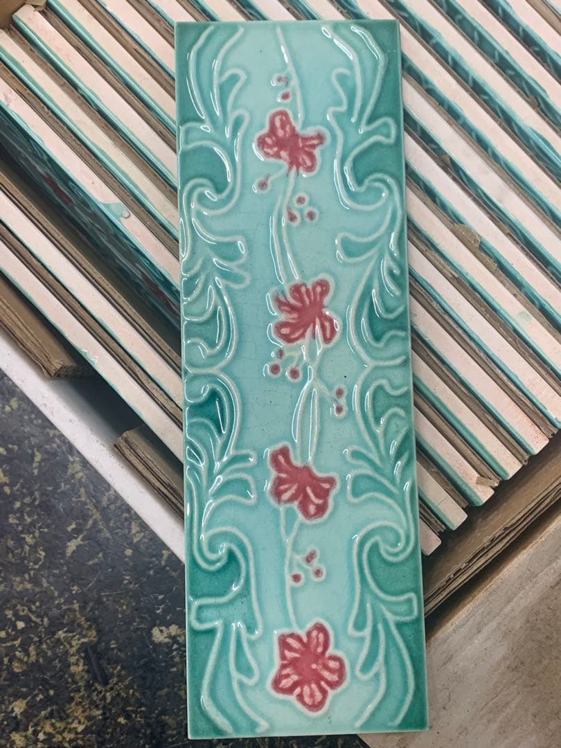 昭和レトロ　マジョリカタイル　20枚セット197.5×65㎜