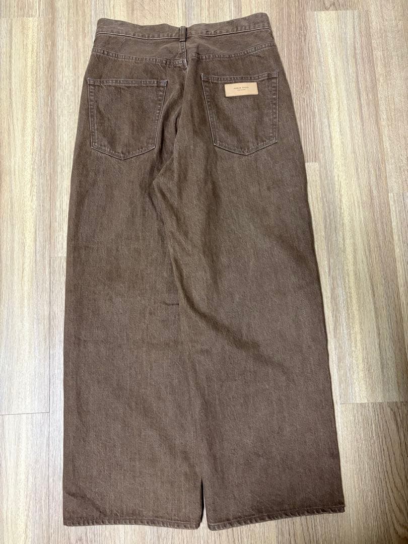 新品同様PUBLIC TOKYO 岡山デニム リラックスワイドストレートデニム3