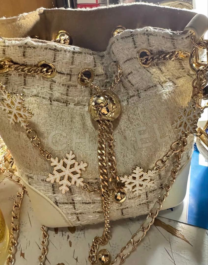 非売品 CHANEL ノベルティ 白 ツイード バケットバッグ 最終値下げ