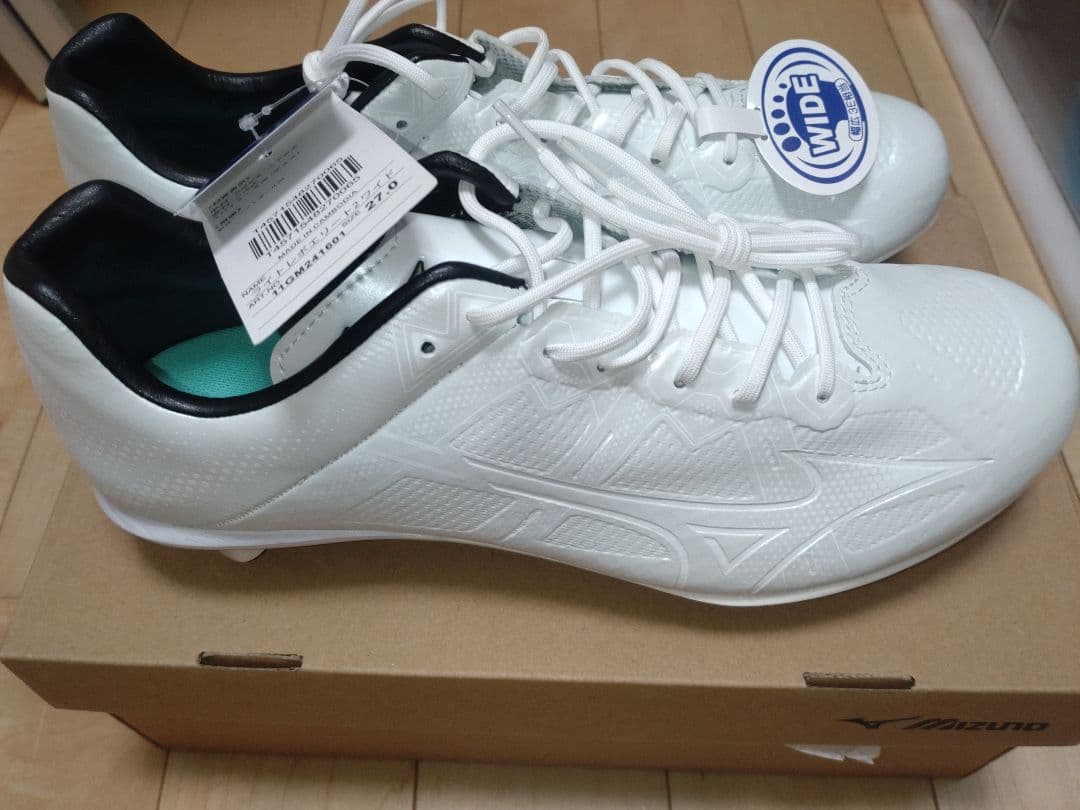 ミズノ スパイク 野球 白 ライトレボエリート2ワイド 27.0 高校野球対応