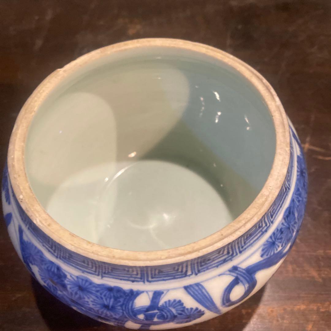 古伊万里ウサギ図蓋物12cm13cm