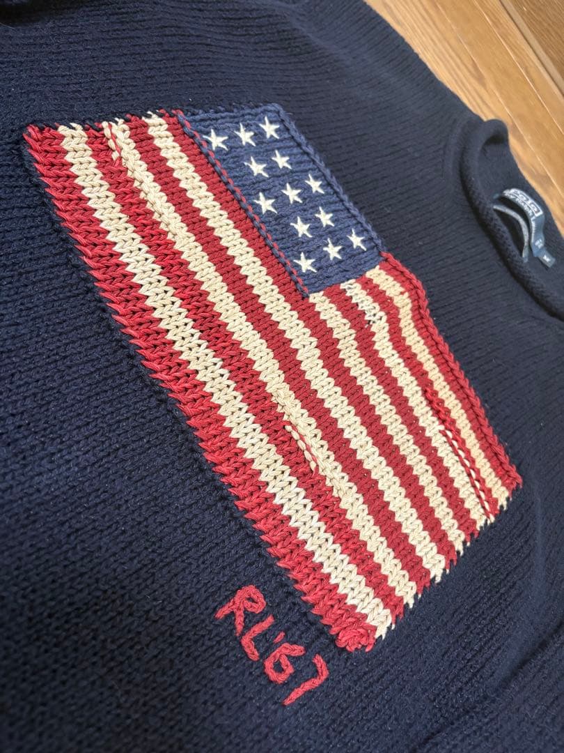 超希少　90s ラルフローレン　星条旗ニット　Mサイズ