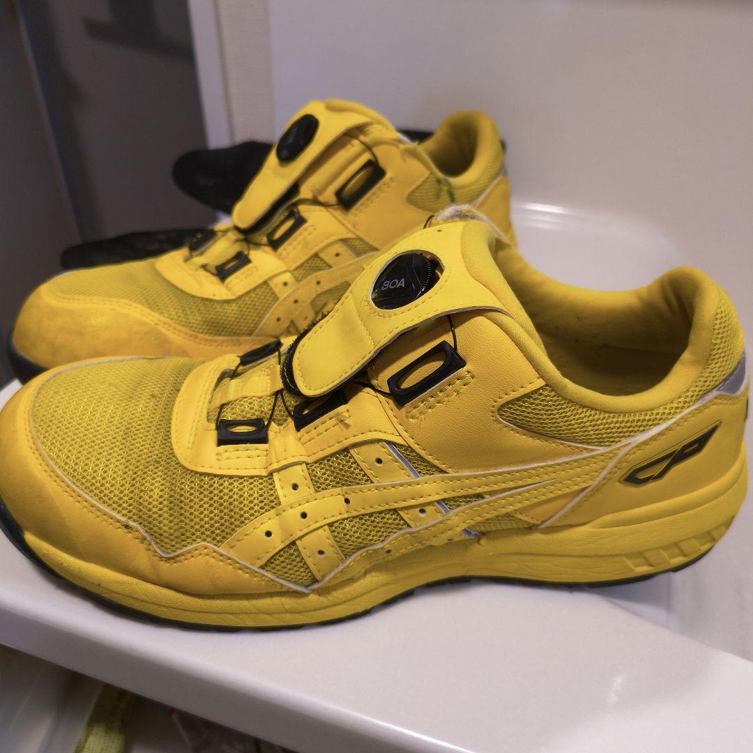 アシックス安全靴CP209 クリーニング済み　27cm限定カラーイエロー BOA