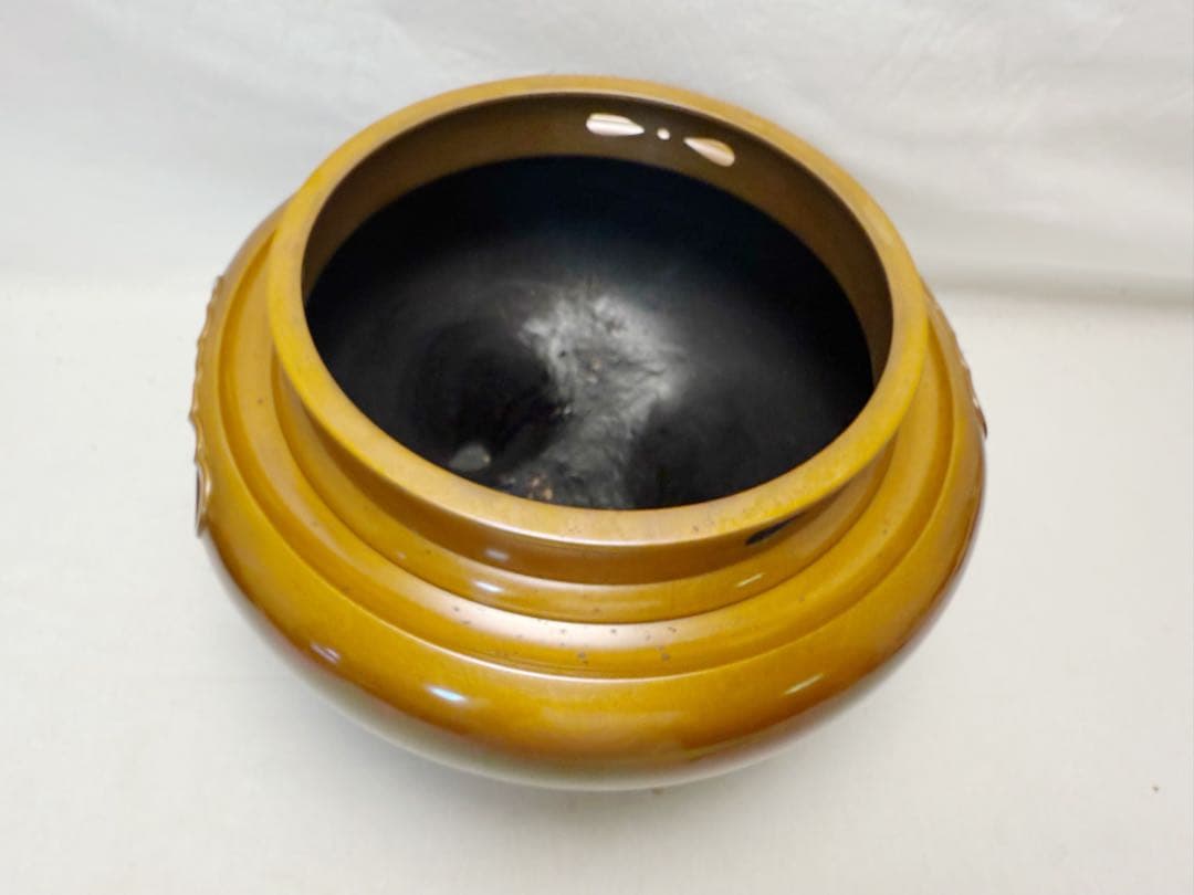 ほぼ未使用 茶道具 唐銅朝鮮風炉釜 野々田電熱器 釜鐶付 茶道 元箱