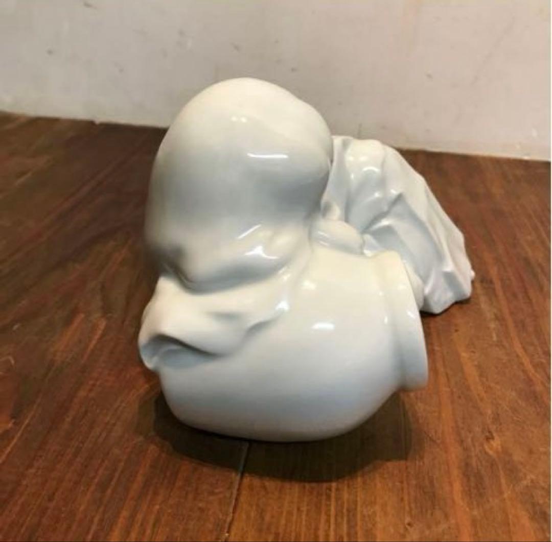 美品　陶器　慈山伯　猩々　白磁　置物　オブジェ　当時物　丁寧な作り