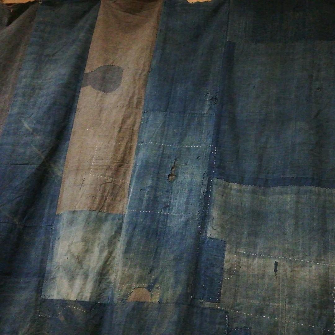 追加画像　B2 襤褸大判6幅　つぎはぎ藍染の布団皮　らんる