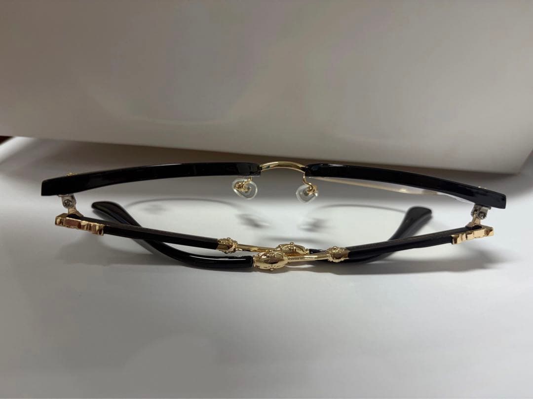 装飾ゴールド伊達メガネ 「クロムハーツ好き必見‼︎」メガネ サングラス