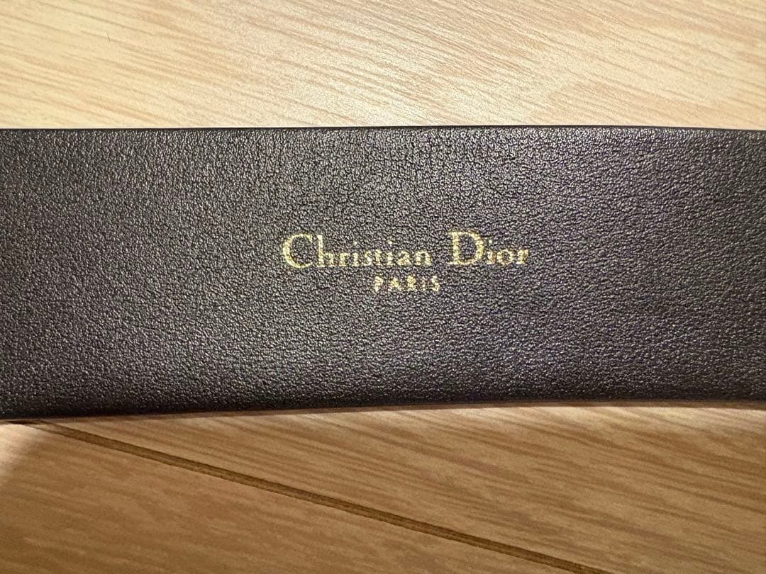 Dior 黒 レザー ベルト 金色バックル　ベルト70