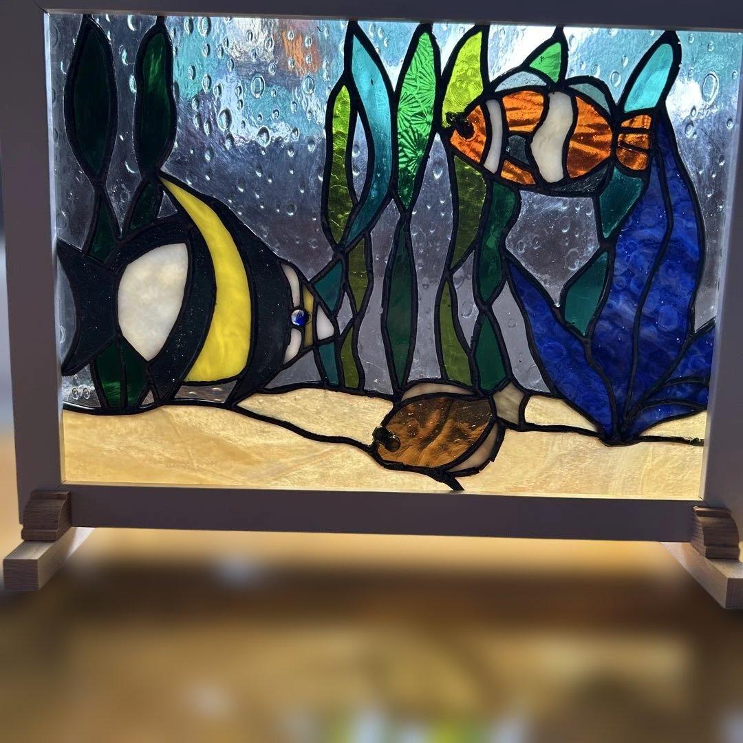 ステンドグラスパネルお魚ワールド