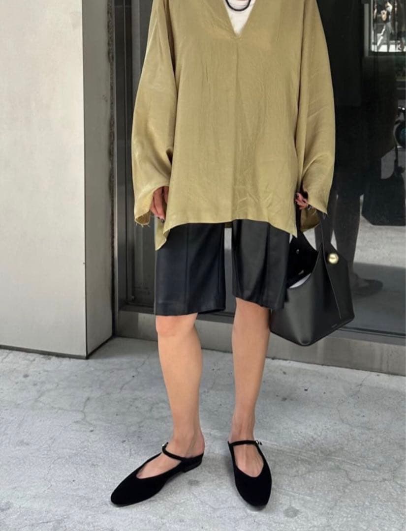 GRISE ラウンド　ストラップ　ミュール 黒　25cm