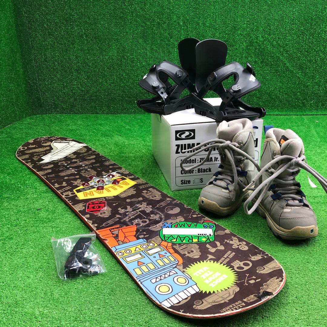 宝-625 子供用スノーボードセット 119cm ビンディング新品 wax塗布有