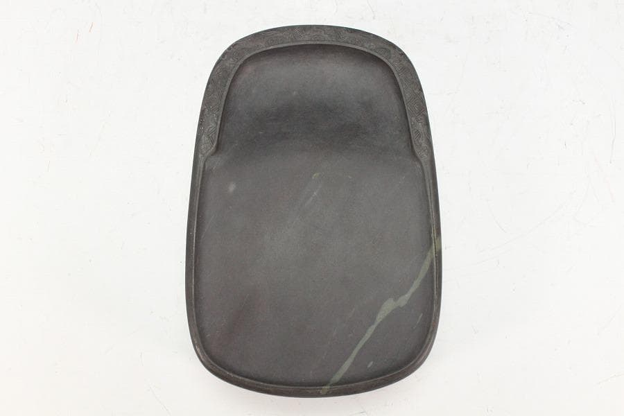 中国美術 楕円形 端渓 硯 文房具(K-LC733)