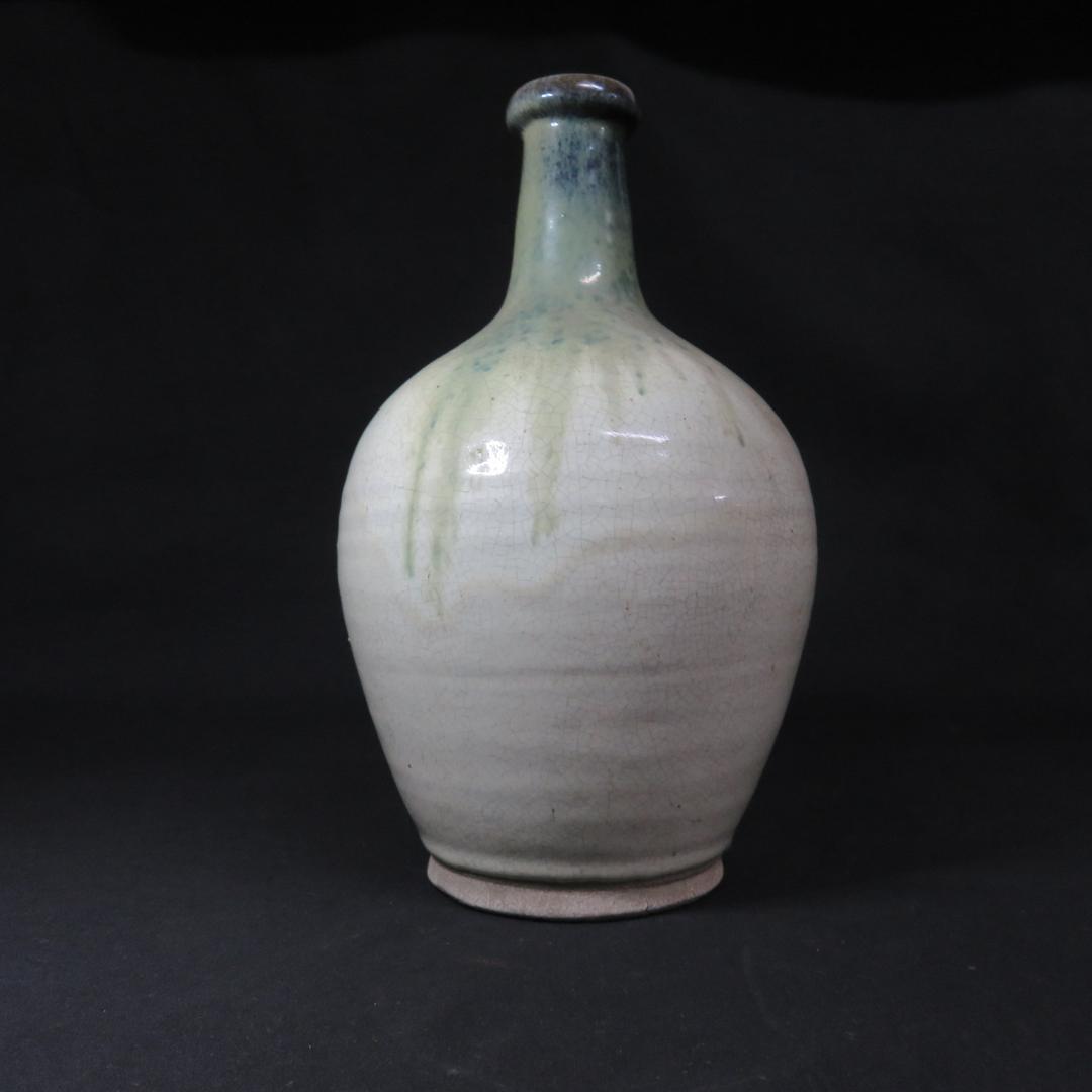 大徳利 笠間 益子 民藝 時代物 フラワーベース 花器 流釉