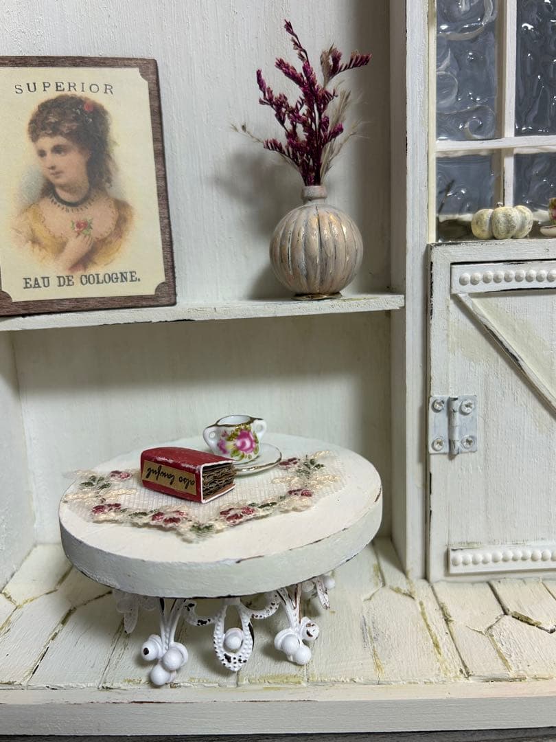 木製ドールハウス✳︎背景ボード✳︎ミニチュアハウス✳︎ハンドメイド✳︎1/6