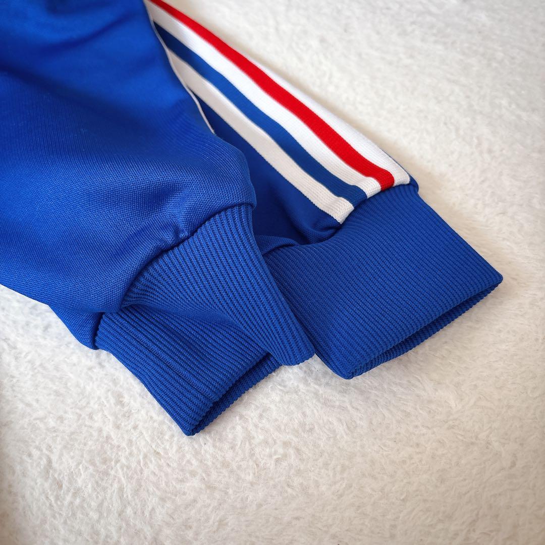 80s アディダス ヴィンテージ セットアップ ジャージ ブルー トリコロール
