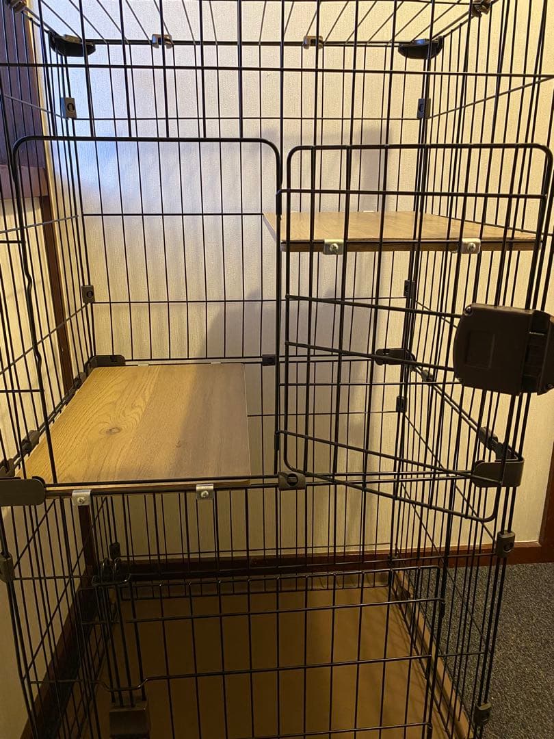 キャットケージ 2段構造 黒