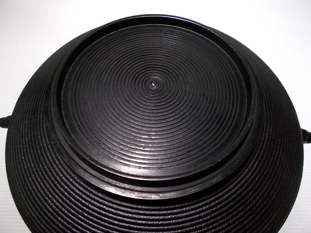 茶道具 志きの釜 しきの釜 アルミ軽合金 糸目茶釜 釜環 送料込み