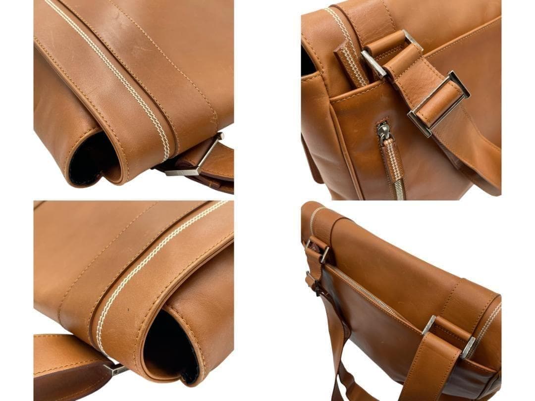 dunhill/ダンヒル レザー ショルダーバッグ メッセンジャーバッグ