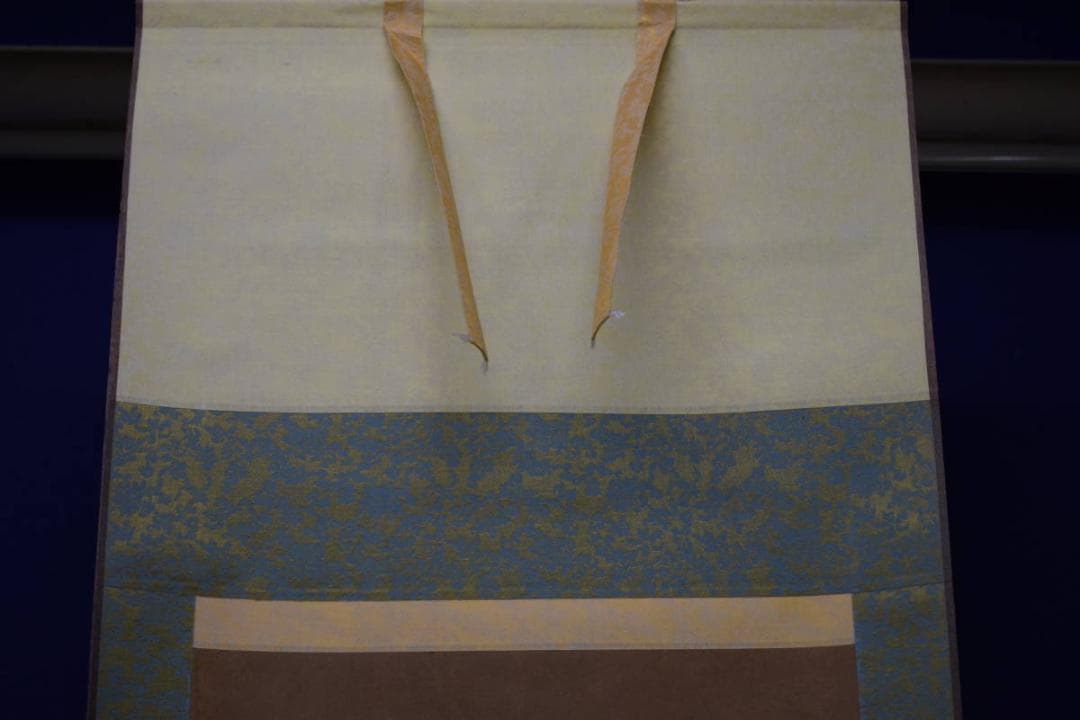 複製/作者不詳/セミに竹図/工芸/布袋屋掛軸HI-49