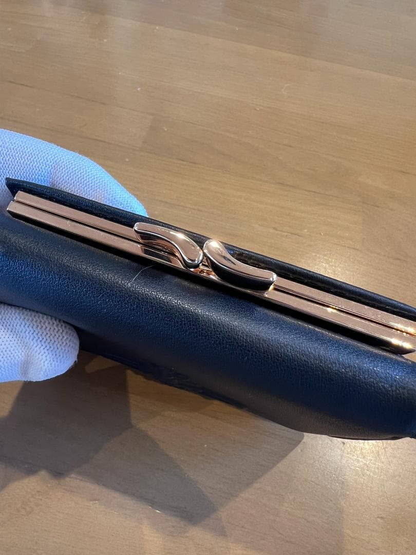 Vivien Westwood 黒レザー名刺入れ（３つ折り×がま口）