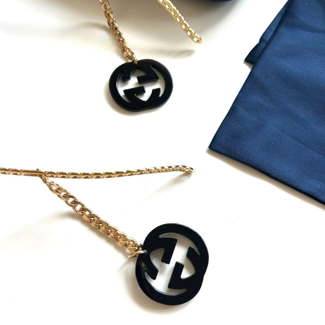 極美品！グッチ GUCCI サングラス　チェーン　インターロッキング チャーム付