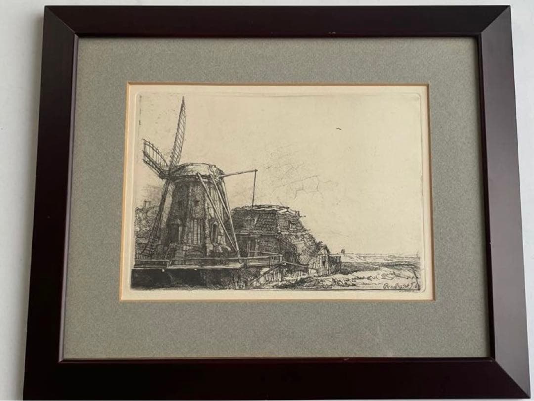 レンブラント・ファン・レイン　風車The windmill 銅版画　エッチング