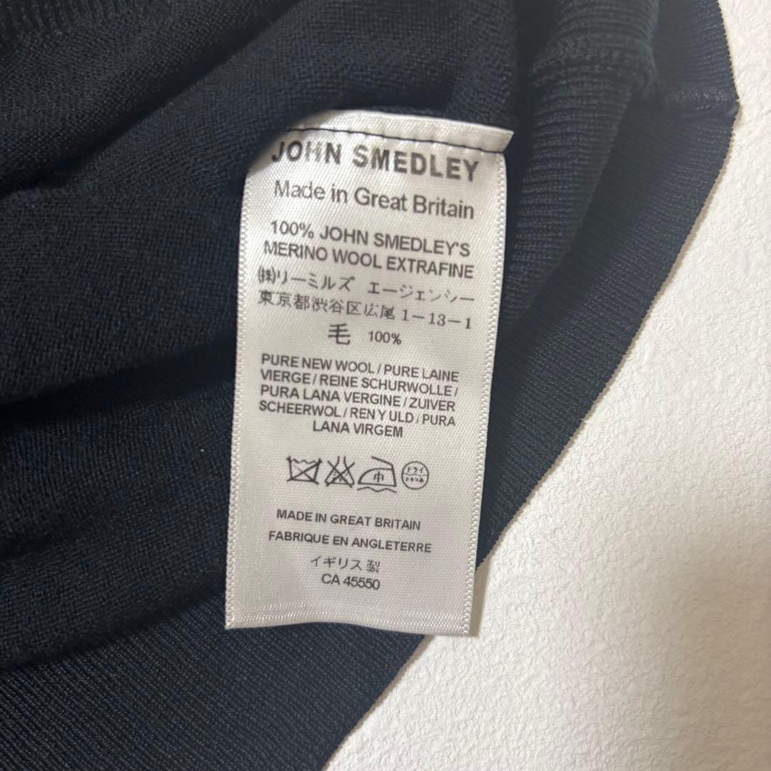 ジョンスメドレー タートルネックニット ブラック　メリノウール 英製 S定価5万