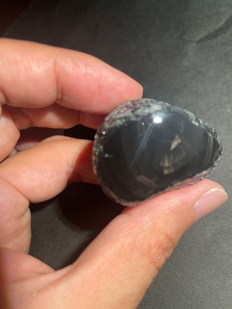 研磨品　十勝石玲瓏特選5個セット　レインボーオブシディアン