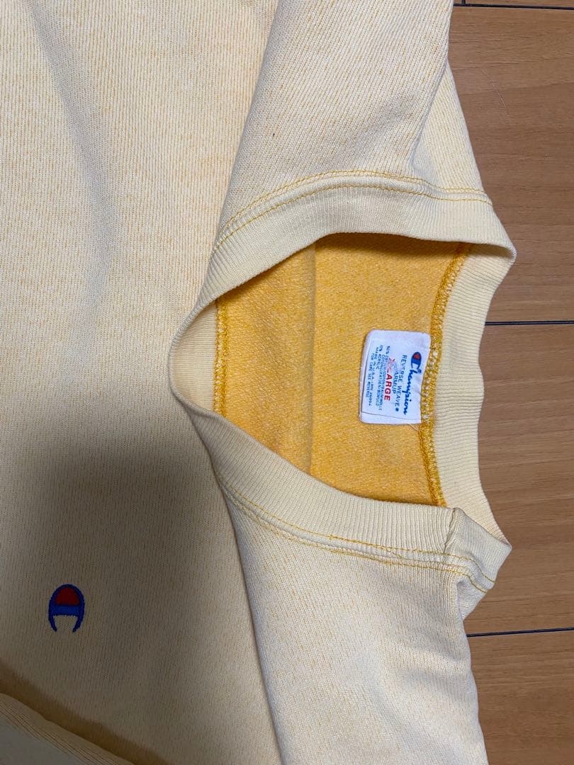 80s チャンピオン リバースウィーブ スウェット Lサイズ イエロー USA製