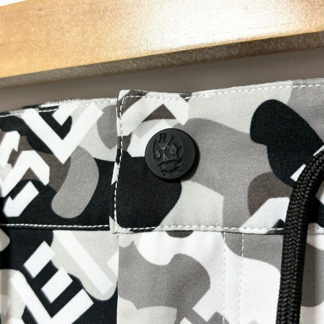 新品 ラッセルノ ゴルフ メッシュ ポケット ショーツ ブラック カモ L 5