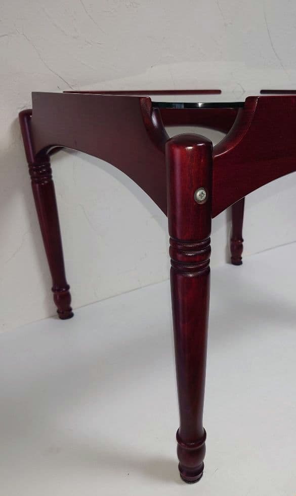 ガラステーブル 木製脚 コーヒー珈琲テーブル サイドテーブル 机 ちゃぶ台 座卓