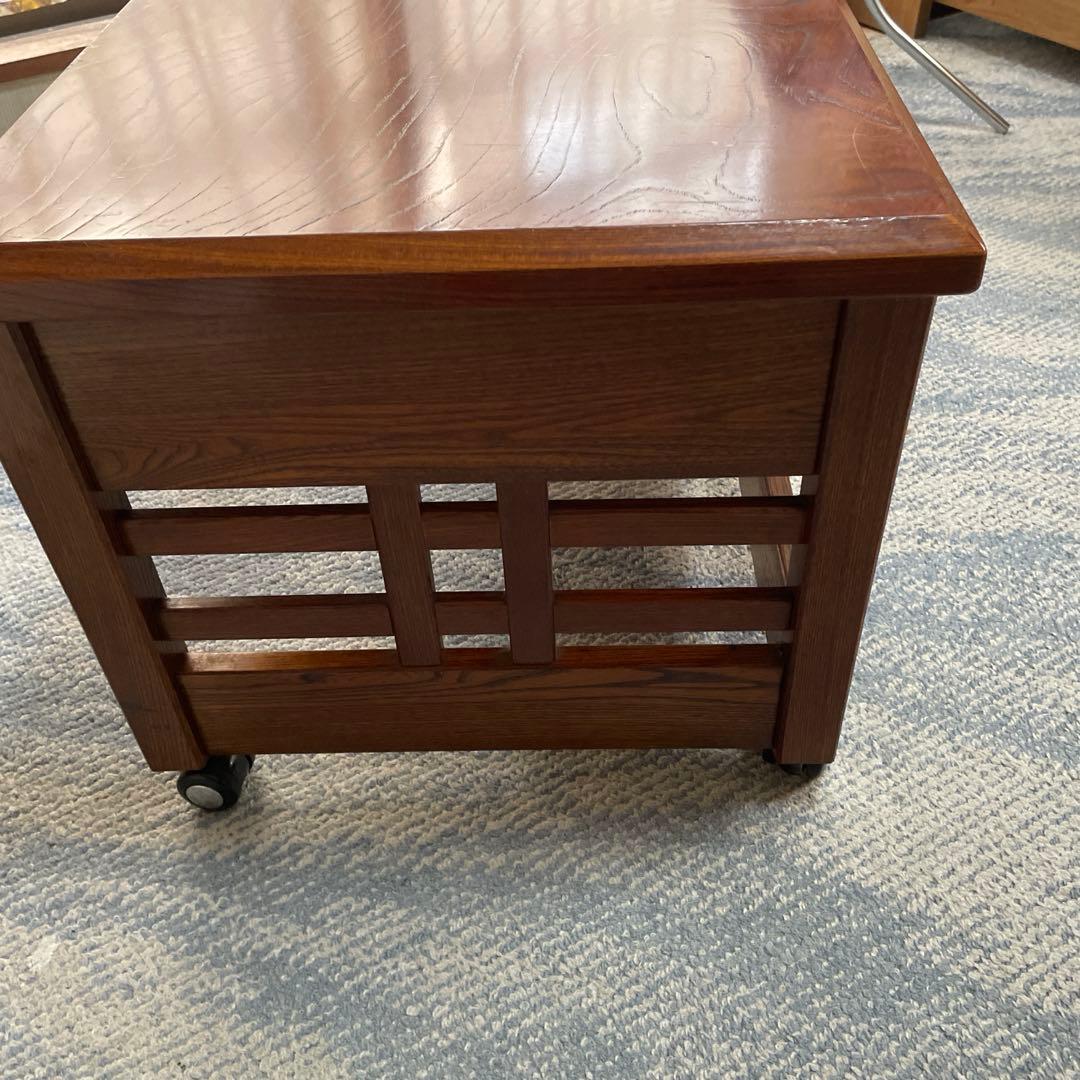 書院作り風レトロ木製座卓 引き出し付き 中型