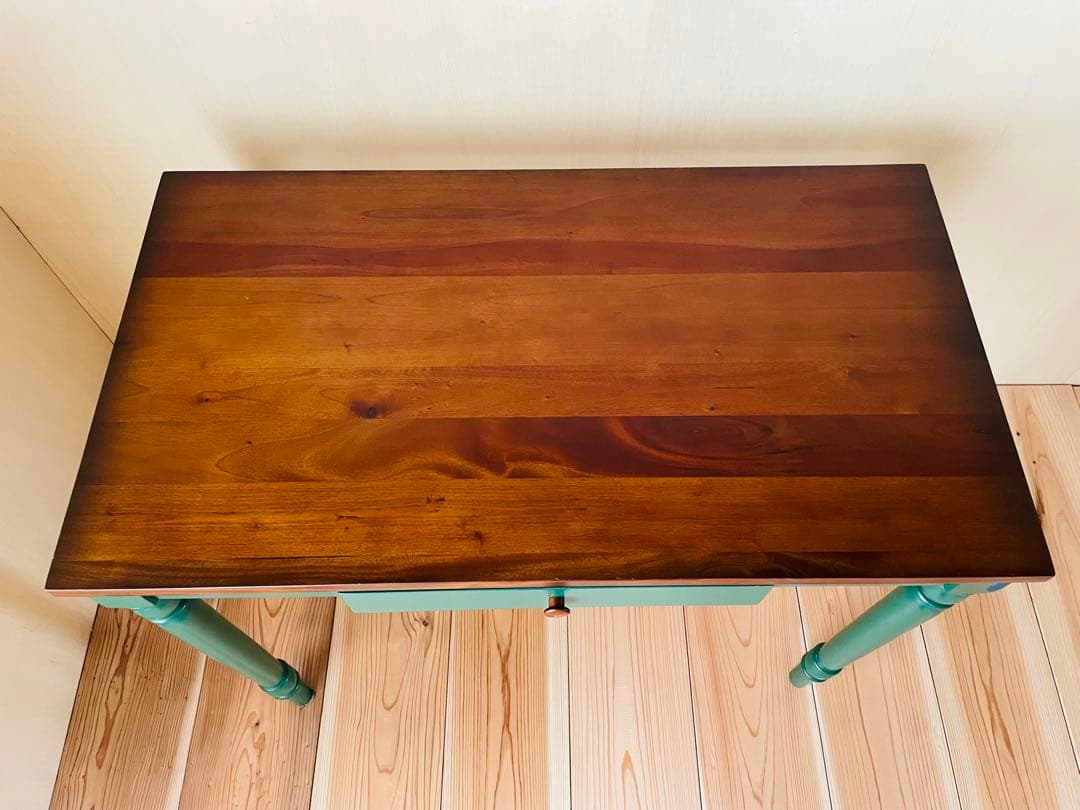 マホガニー材/デスク/机/テーブル/花台/飾り台/ろくろ脚/カフェ/アンティーク