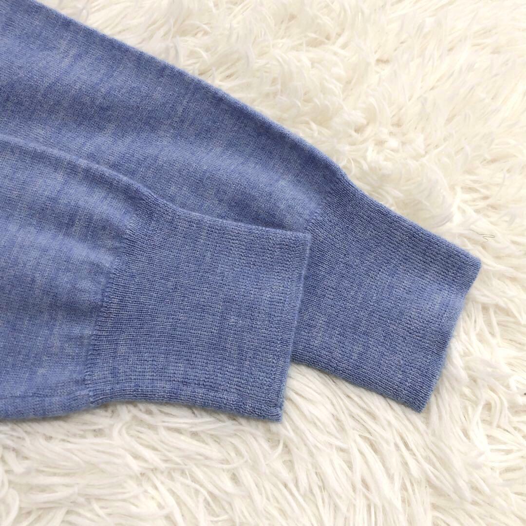 【未使用級】カシミヤ100%エストネーション Vネックセーター L ライトブルー