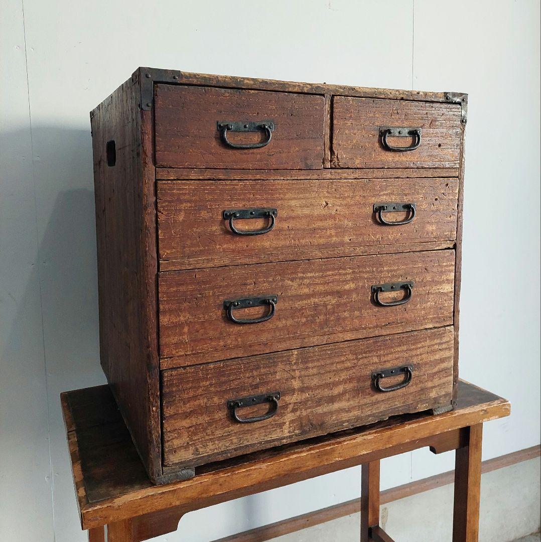 レトロ 整理箪笥 チェスト 引出し 古引出し 4段