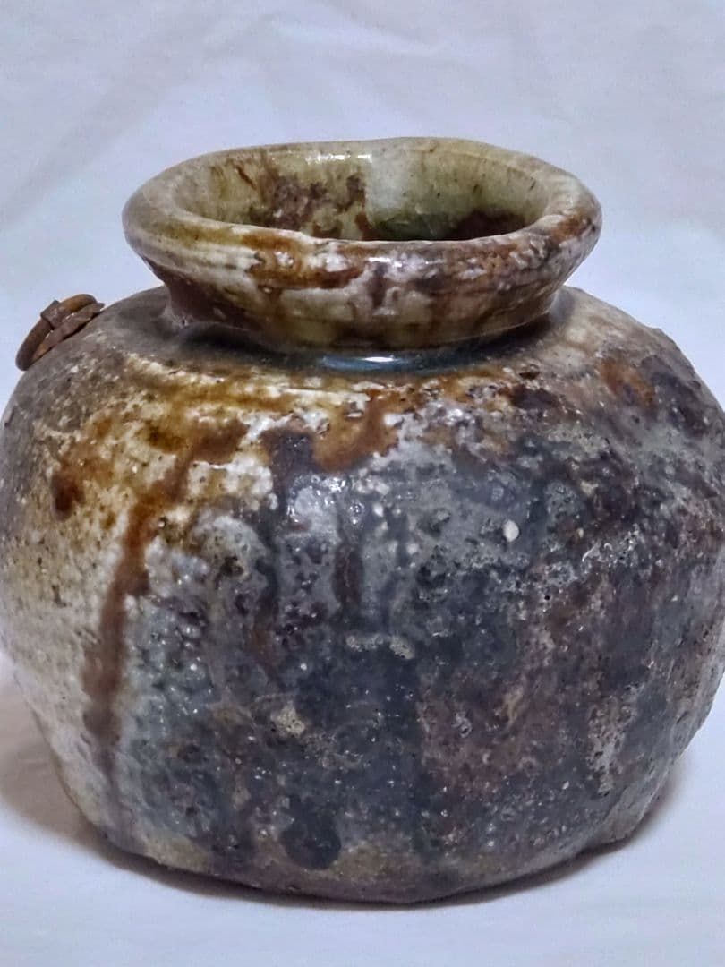 古美術　蹲型の掛け花入　置き物