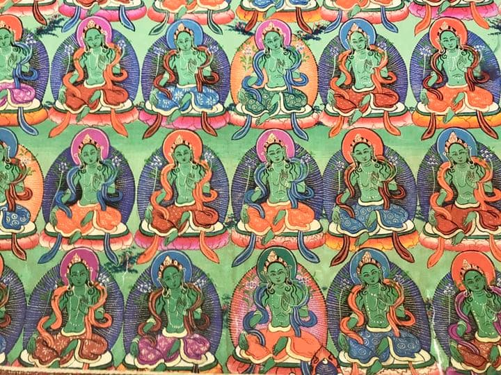チベット密教曼陀羅画　グリーンターラ