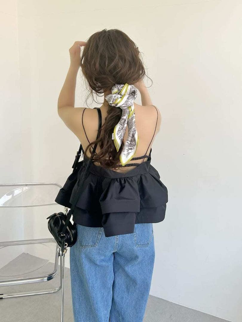 本日のみ価格今期品♡完売♡フレイアイディー♡ラッフルヘムキャミ新品タグ付き