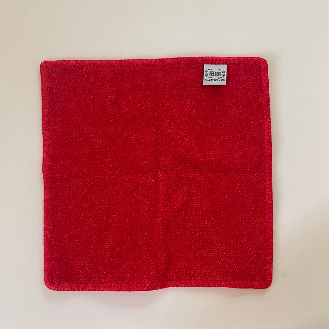 FEILER レッド ハンカチ＆ FEILER キティー ポーチ 袋付き