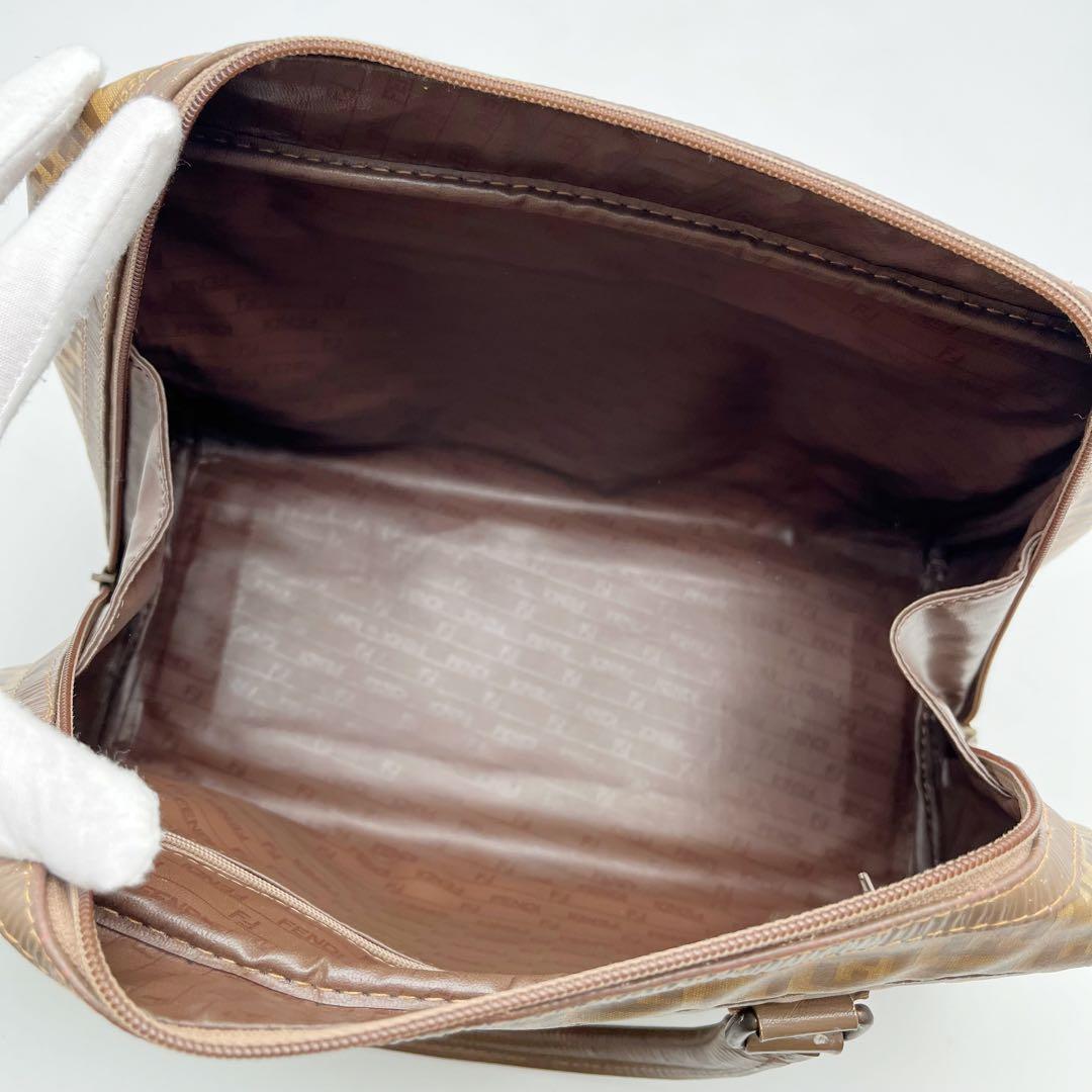 FENDI フェンディ　ズッキーノ　ハンドバッグ　ミニボストン　ファスナー難あり