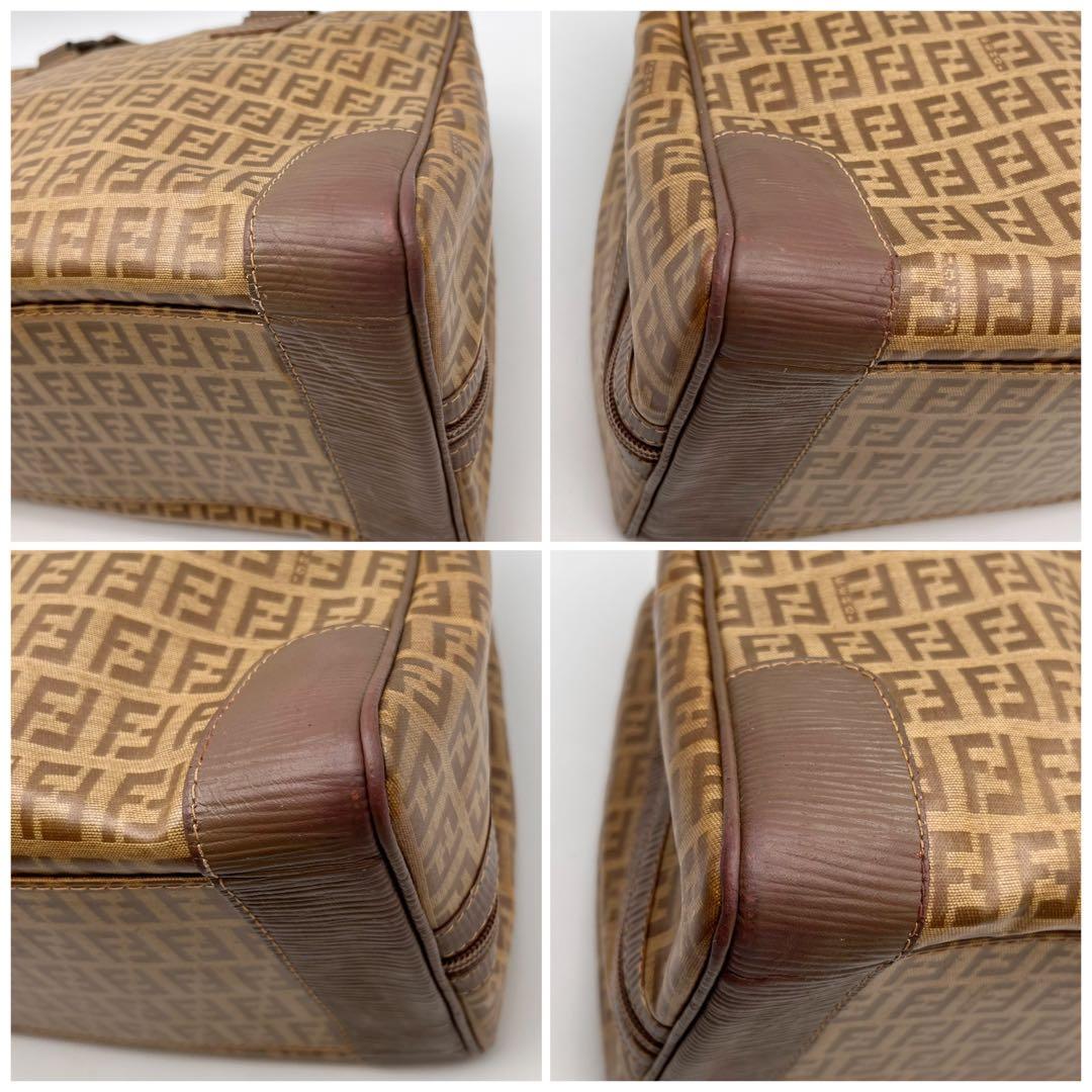 FENDI フェンディ　ズッキーノ　ハンドバッグ　ミニボストン　ファスナー難あり