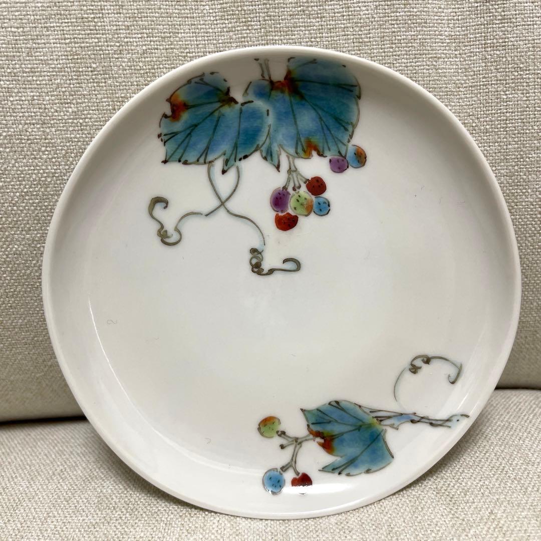 平野由佳　九谷焼　カップ&ソーサー　野ぶどう