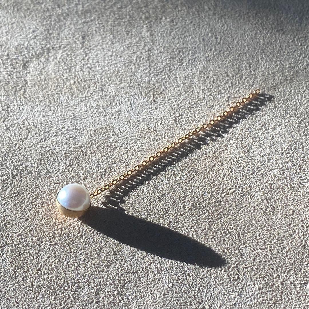 SHIHARA シハラ Half Pearl Chain Pierce 90°