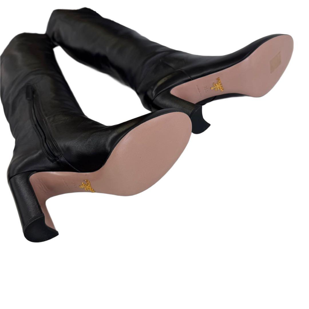 PRADA レザーロングブーツ　ブラック　35 1/2 ブラック 箱付き　美品